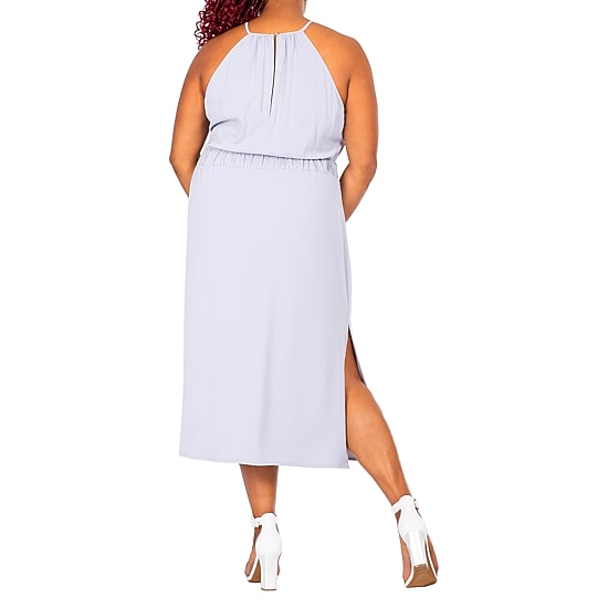 Poetic Justice Womens Plus Halter Neck Sleeveless Maxi Dress