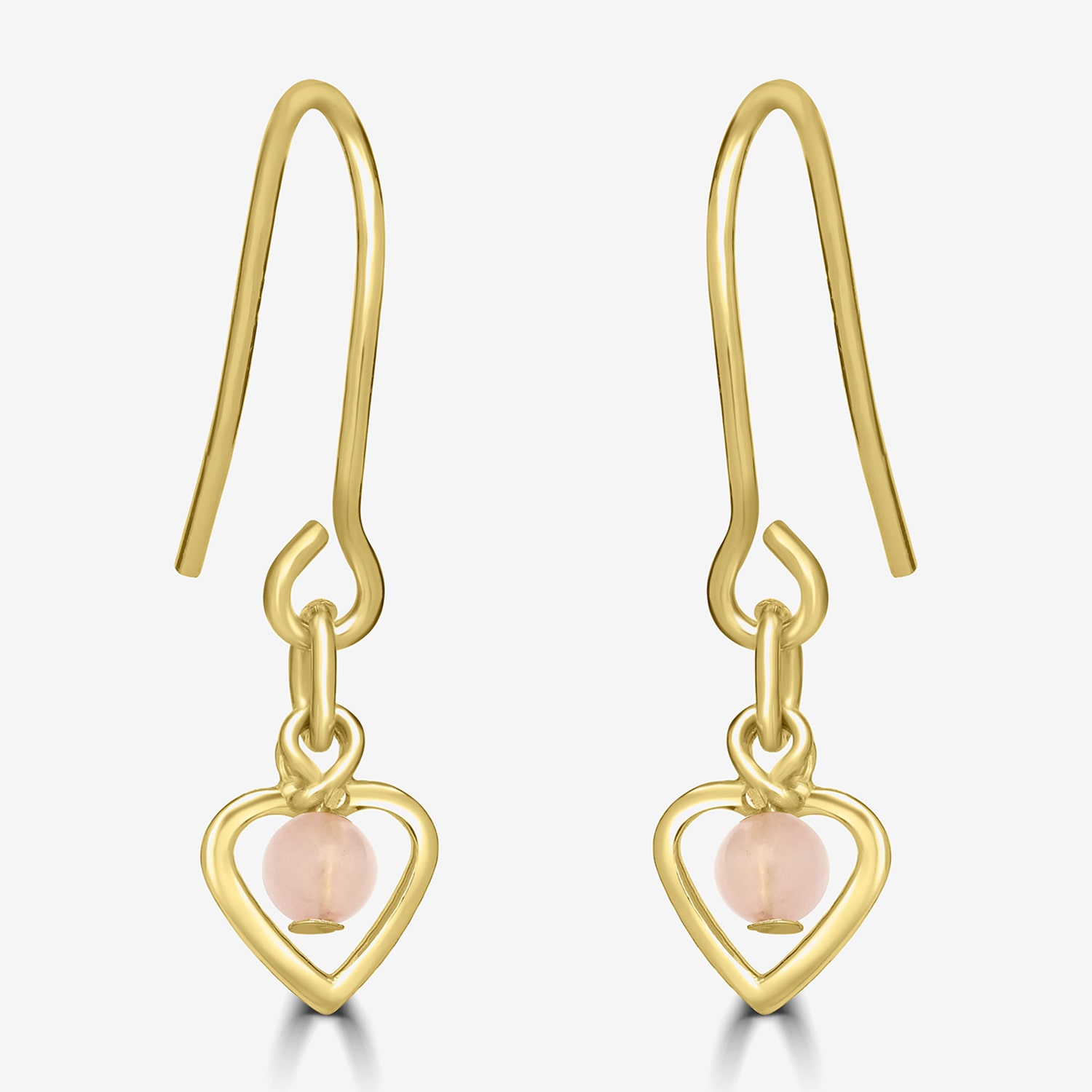 Silver Treasures Womens White Simulated Pearl 14K Gold Over Silver Heart Drop Earrings