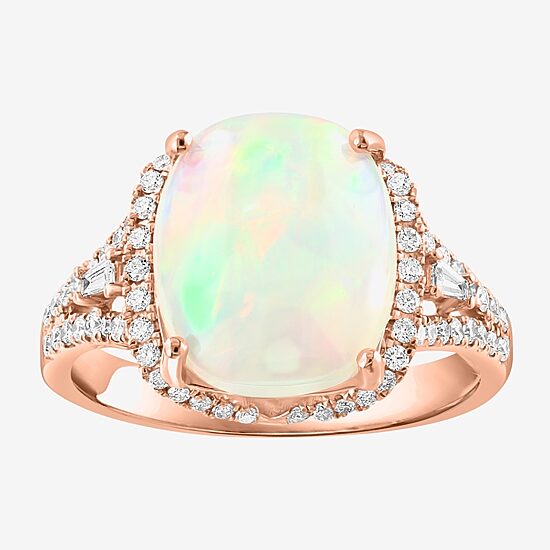 Effy Final Call Limited Quantities! Womens 3/8 CT. T.W. Genuine White Opal 14K Gold Cocktail Ring