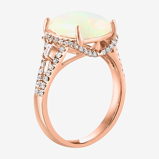 Effy Final Call Limited Quantities! Womens 3/8 CT. T.W. Genuine White Opal 14K Gold Cocktail Ring