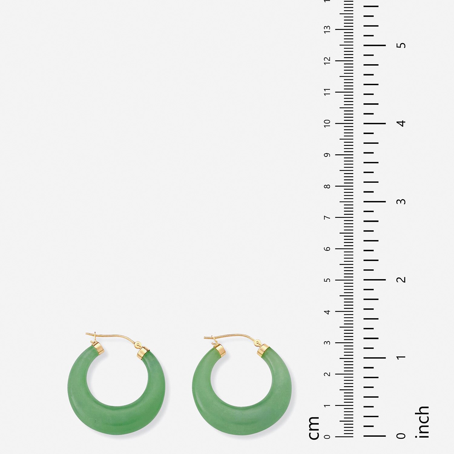 Womens Genuine Green Jade 14K Gold Over Silver 31mm Hoop Earrings