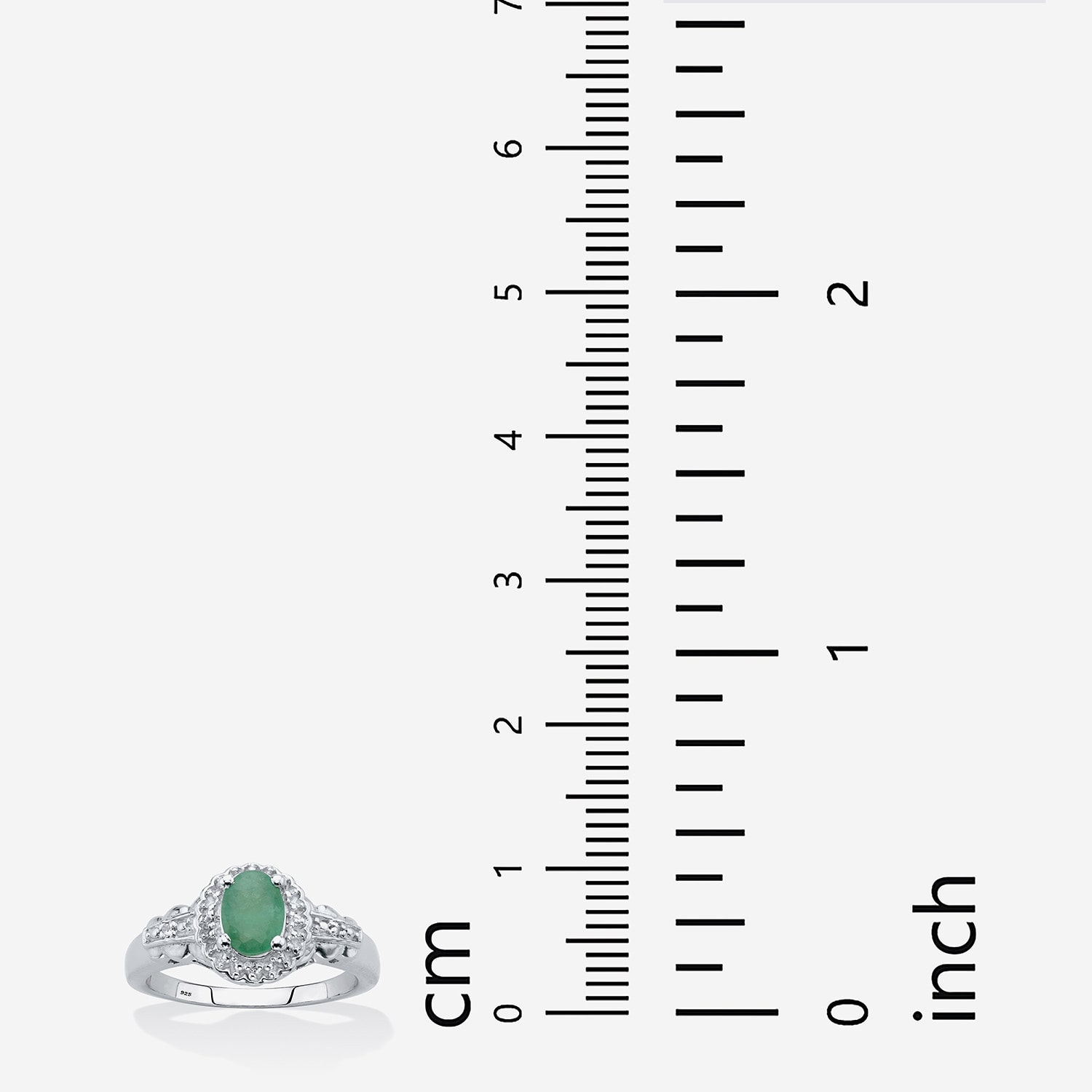 Womens Genuine Green Emerald Sterling Silver Cocktail Ring