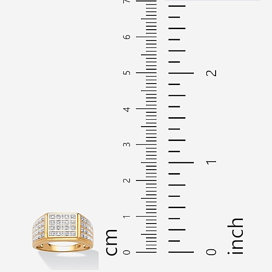 Mens 1/6 CT. T.W. Natural White Diamond 18K Gold Over Silver Fashion Ring