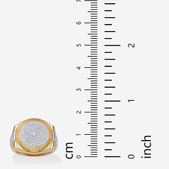 Mens 1/6 CT. T.W. Natural White Diamond 18K Gold Over Silver Fashion Ring