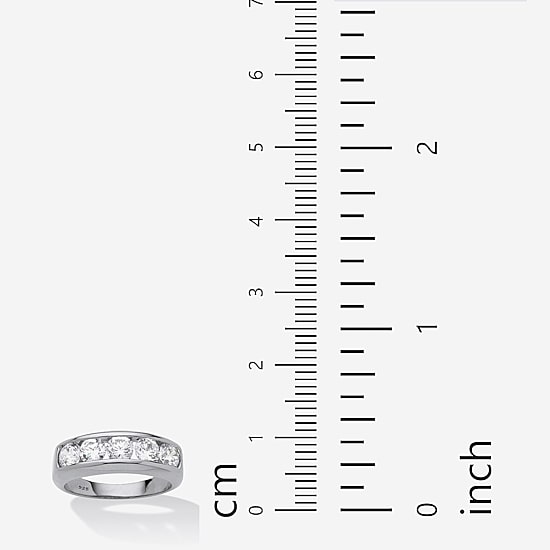 DiamonArt® 2.5MM 2 1/2 CT. T.W. White Cubic Zirconia Platinum Over Silver Band