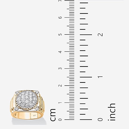 DiamonArt® Mens 1 5/8 CT. T.W. White Cubic Zirconia 14K Gold Over Silver Fashion Ring