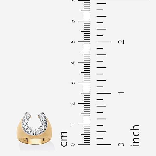 DiamonArt® Mens 1 1/10 CT. T.W.  White Cubic Zirconia 18K Gold Over Silver Fashion Ring