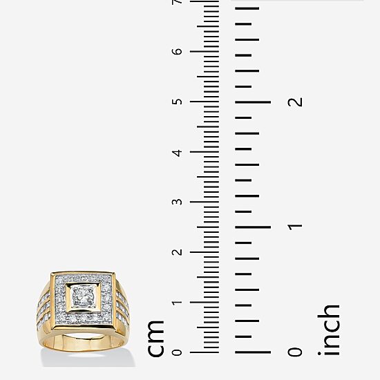 Mens 2 1/5 CT. T.W. Cubic Zirconia 14K Gold Over Brass Round Fashion Ring