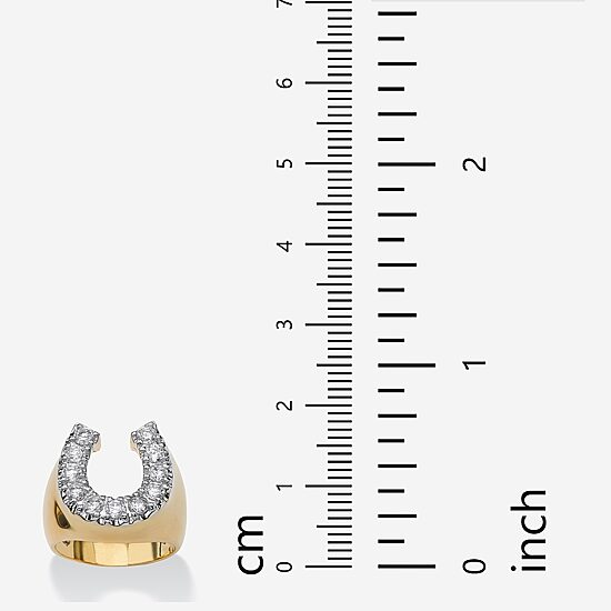 DiamonArt® Mens 1 1/10 CT. T.W.  White Cubic Zirconia 18K Gold Over Brass Round Fashion Ring