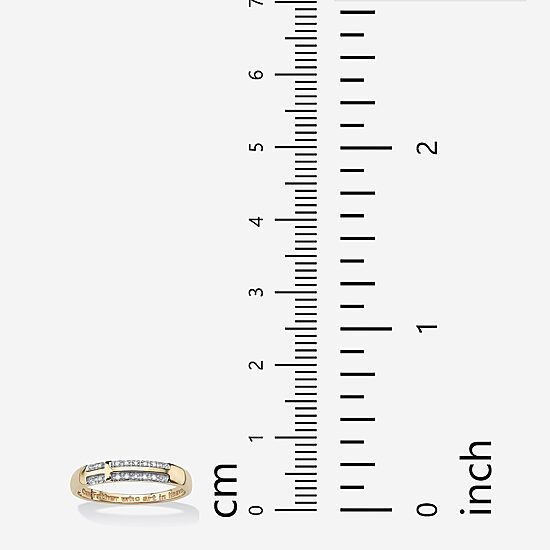 Sideways Mens Diamond Accent Natural White Diamond 10K Gold Cross Fashion Ring