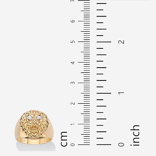 Mens Diamond Accent Natural White Diamond 18K Gold Over Silver Fashion Ring