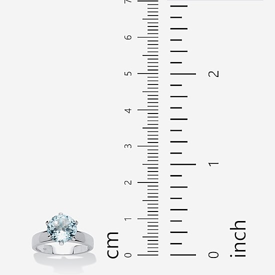 Womens Genuine Blue Topaz Sterling Silver Cocktail Ring