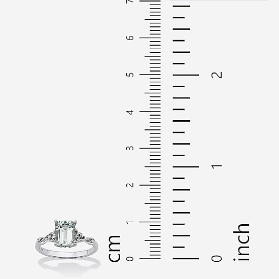 Womens Genuine Blue Aquamarine Platinum Over Silver Cocktail Ring