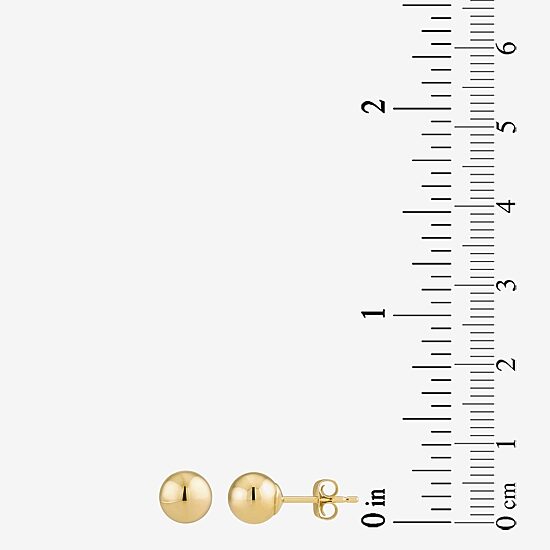 10K Gold 7mm Ball Stud Earrings