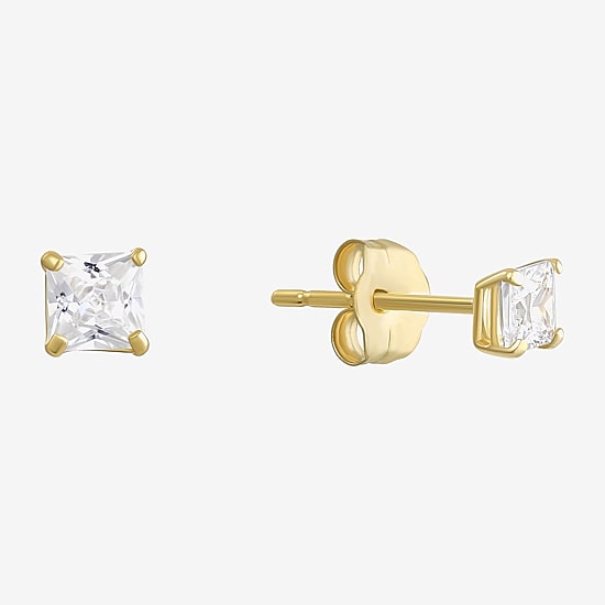 Cubic Zirconia 14K Gold 3mm Stud Earrings