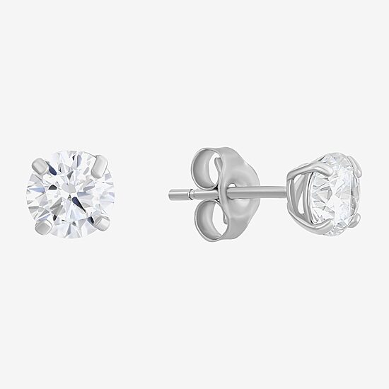 Cubic Zirconia 14K Gold 4mm Stud Earrings