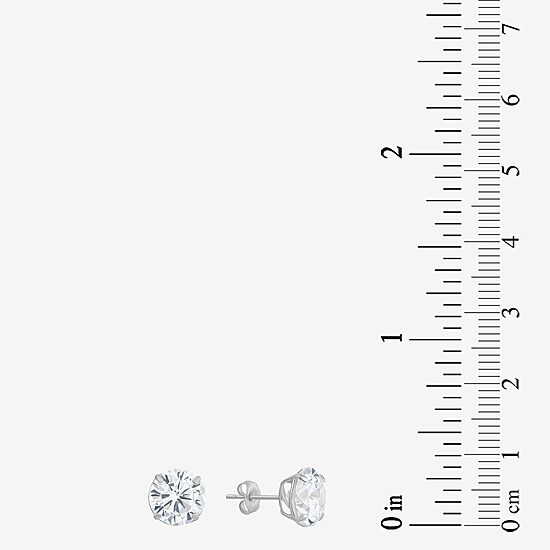 Cubic Zirconia 14K Gold 8mm Stud Earrings