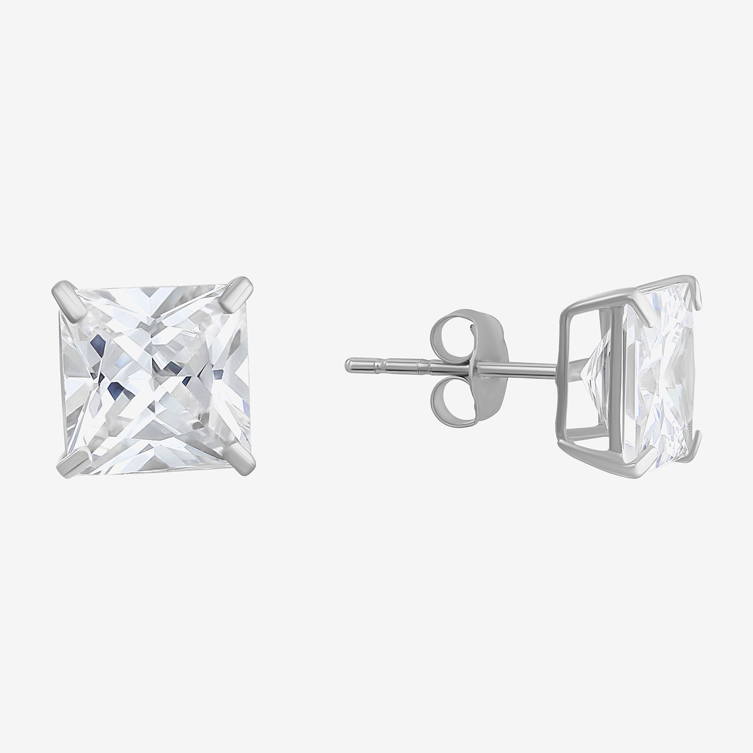 Cubic Zirconia 14K Gold 7mm Stud Earrings