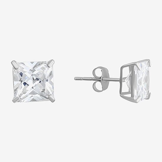 Cubic Zirconia 14K Gold 7mm Stud Earrings