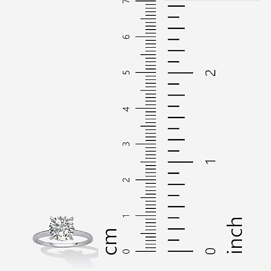 DiamonArt® Womens 2 CT. T.W. White Cubic Zirconia 10K White Gold Engagement Ring