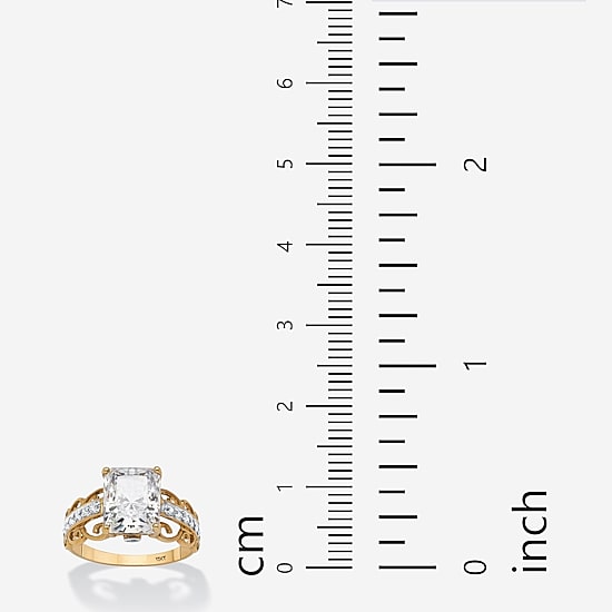 DiamonArt® Womens 3 1/4 CT. T.W. White Cubic Zirconia 10K Gold Engagement Ring