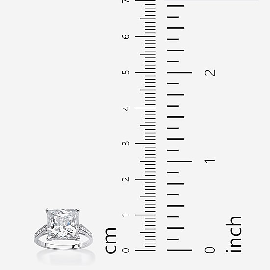 DiamonArt® Womens 3 1/4 CT. T.W. White Cubic Zirconia 10K White Gold Engagement Ring