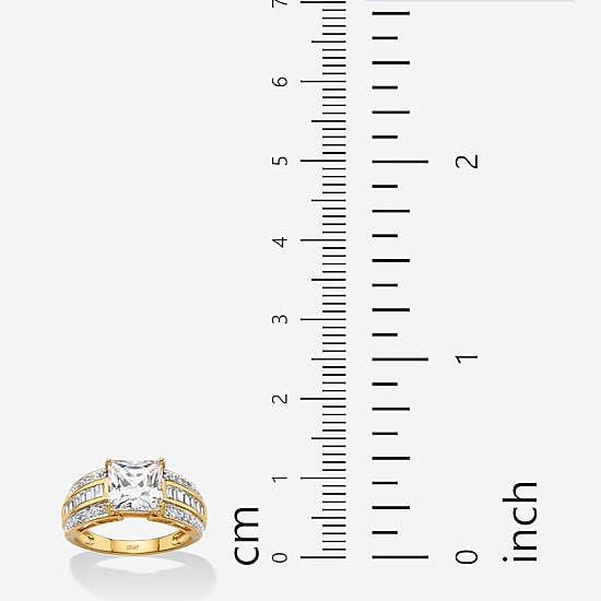 DiamonArt® Womens 2 3/4 CT. T.W. White Cubic Zirconia 10K Gold Engagement Ring