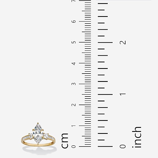 DiamonArt® Womens 2 1/2 CT. T.W. White Cubic Zirconia 10K Gold Engagement Ring