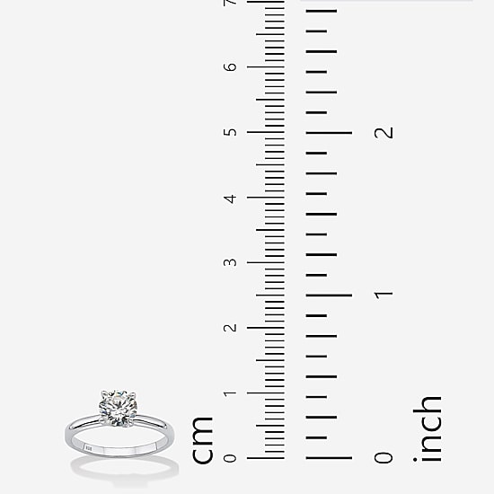 DiamonArt® Womens 1 1/10 CT. T.W.  White Cubic Zirconia Sterling Silver Round Engagement Ring