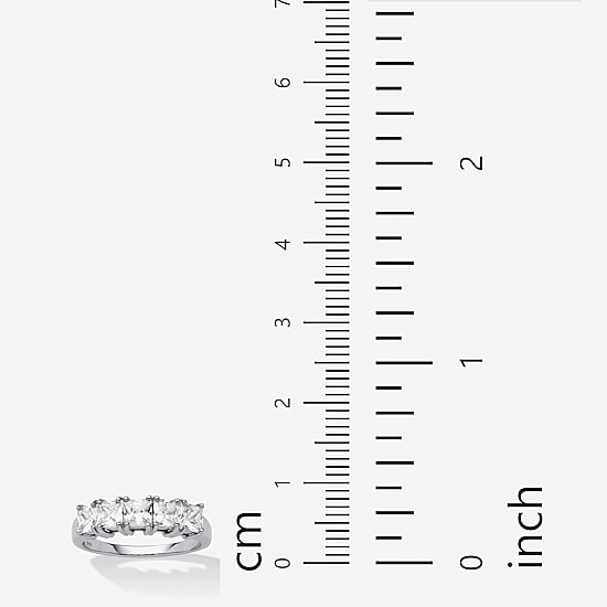 DiamonArt® 2MM 1 7/8 CT. T.W. White Cubic Zirconia Platinum Over Silver Square Band