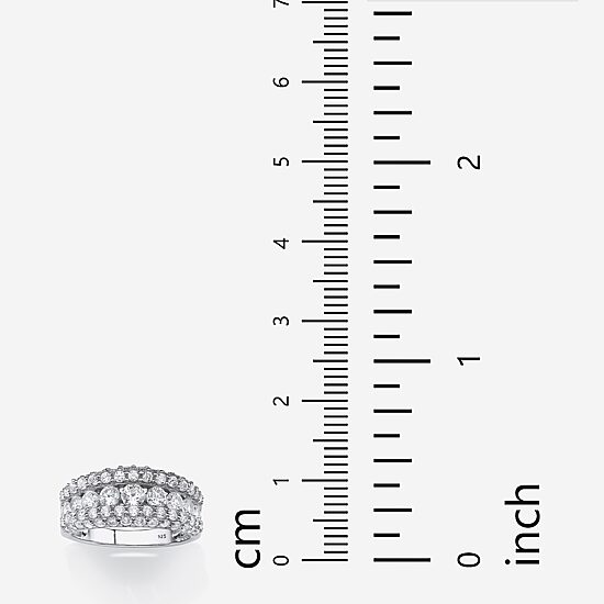 DiamonArt® Womens 1 1/4 CT. T.W. White Cubic Zirconia Platinum Over Silver Round Engagement Ring