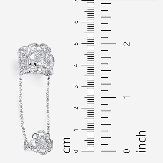 DiamonArt® Womens 1 3/4 CT. T.W. White Cubic Zirconia Sterling Silver Round Cocktail Ring