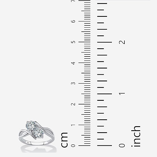 DiamonArt® Womens 2 CT. T.W. White Cubic Zirconia Sterling Silver Round Cocktail Ring