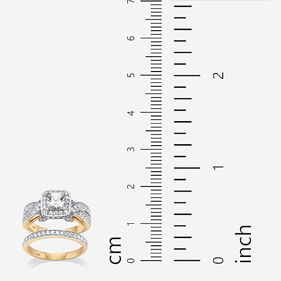 DiamonArt® Womens 1 3/4 CT. T.W. White Cubic Zirconia 18K Gold Over Silver Bridal Set
