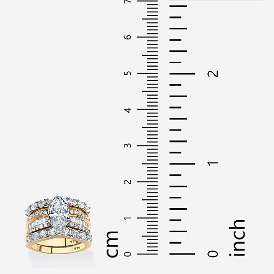 DiamonArt® Womens 4 1/2 CT. T.W. White Cubic Zirconia 18K Gold Over Silver Bridal Set