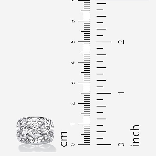 DiamonArt® Womens 1 CT. T.W. White Cubic Zirconia Sterling Silver Cocktail Ring