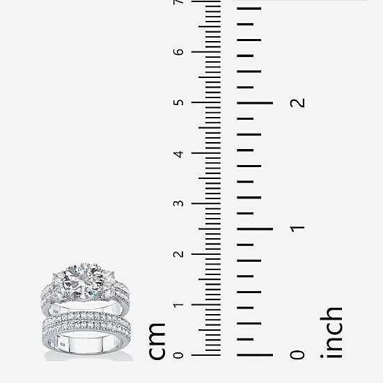 DiamonArt® Womens 4 1/4 CT. T.W. White Cubic Zirconia Platinum Over Silver Bridal Set
