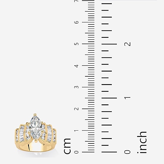 Womens 3 3/4 CT. T.W. Cubic Zirconia 14K Gold Over Brass Engagement Ring