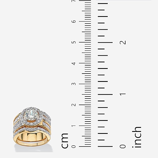 Womens 5 1/4 CT. T.W. Cubic Zirconia 18K Gold Over Brass Bridal Set