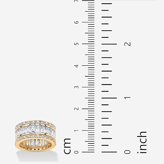 DiamonArt® Womens 11.5 mm White Cubic Zirconia 18K Gold Over Brass Band