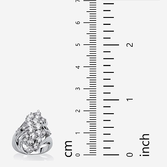 Womens 3 1/2 CT. T.W Cubic Zirconia Platinum Over Silver Cocktail Ring