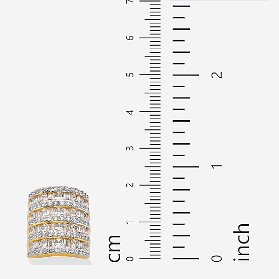 Womens Cubic Zirconia 14K Gold Over Brass Cocktail Ring