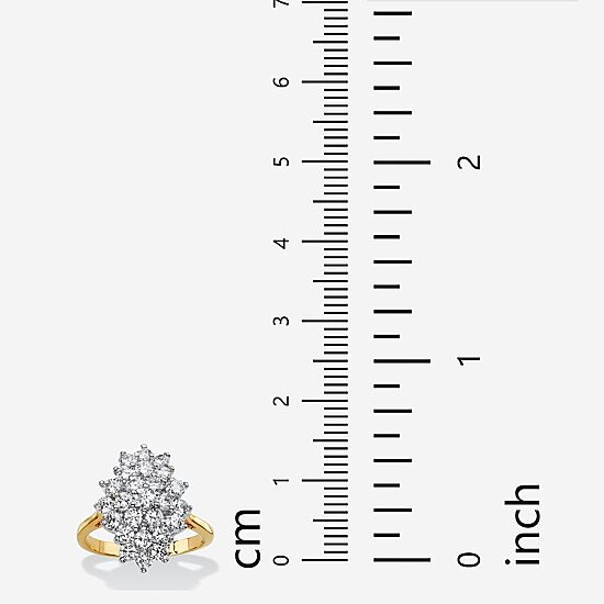 Womens 1 7/8 CT. T.W. Cubic Zirconia 14K Gold Over Brass Cocktail Ring