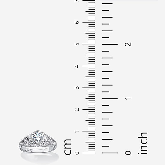DiamonArt® Womens 1 3/4 CT. T.W. White Cubic Zirconia Sterling Silver Engagement Ring