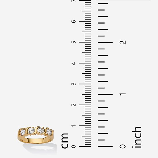 Womens 2.5MM 1 CT. T.W. Cubic Zirconia 18K Gold Over Brass Band