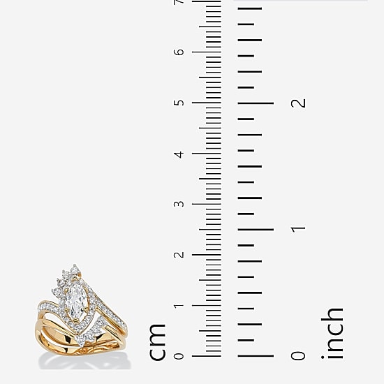 Womens 1 3/4 CT. T.W. Cubic Zirconia 14K Gold Over Brass Bridal Set