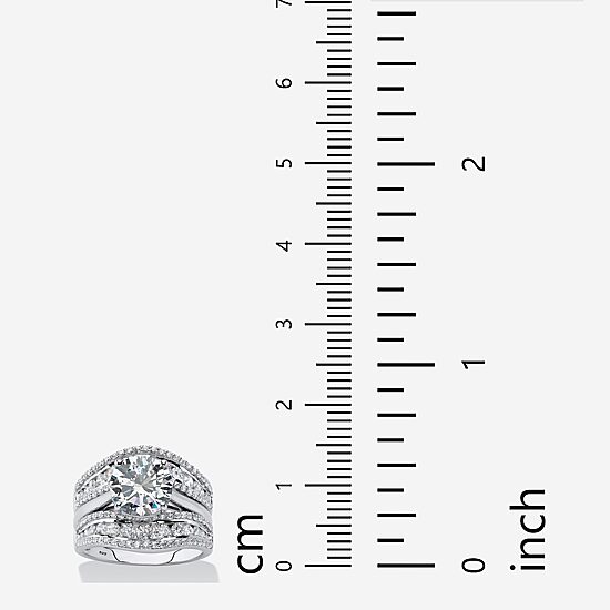DiamonArt® Womens 4 1/4 CT. T.W. White Cubic Zirconia Platinum Over Silver Bridal Set