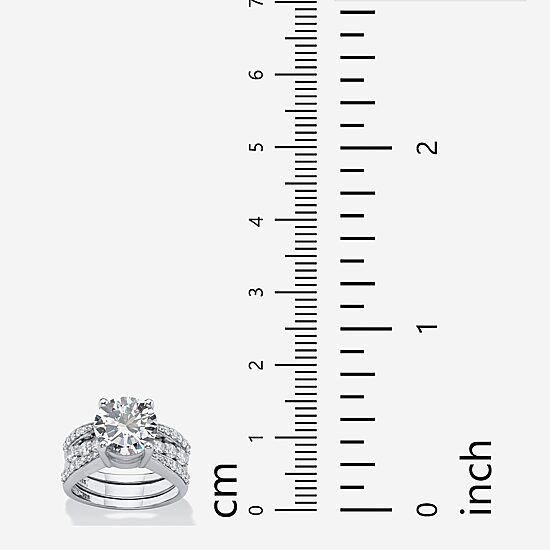 DiamonArt® Womens 4 3/4 CT. T.W. White Cubic Zirconia Platinum Over Silver Bridal Set