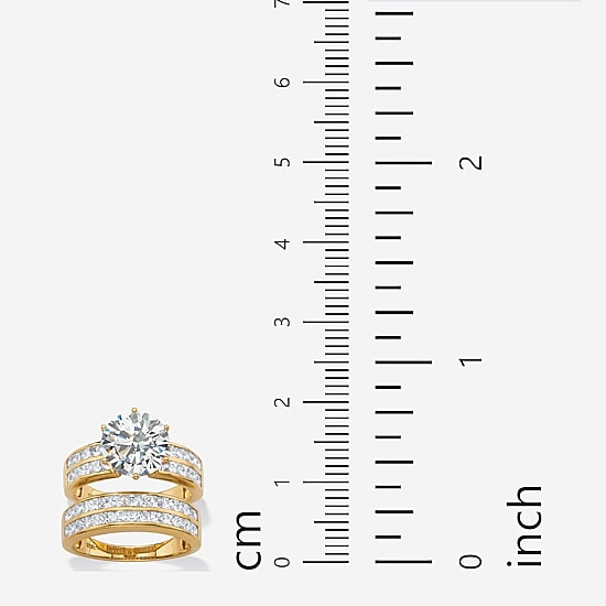 DiamonArt® Womens 5 3/4 CT. T.W. White Cubic Zirconia 18K Gold Over Silver Bridal Set