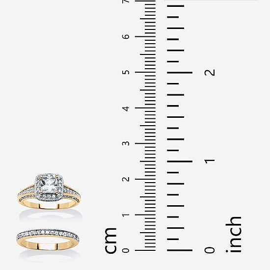 Womens 1 1/3 CT. T.W. Cubic Zirconia 18K Gold Over Brass Bridal Set
